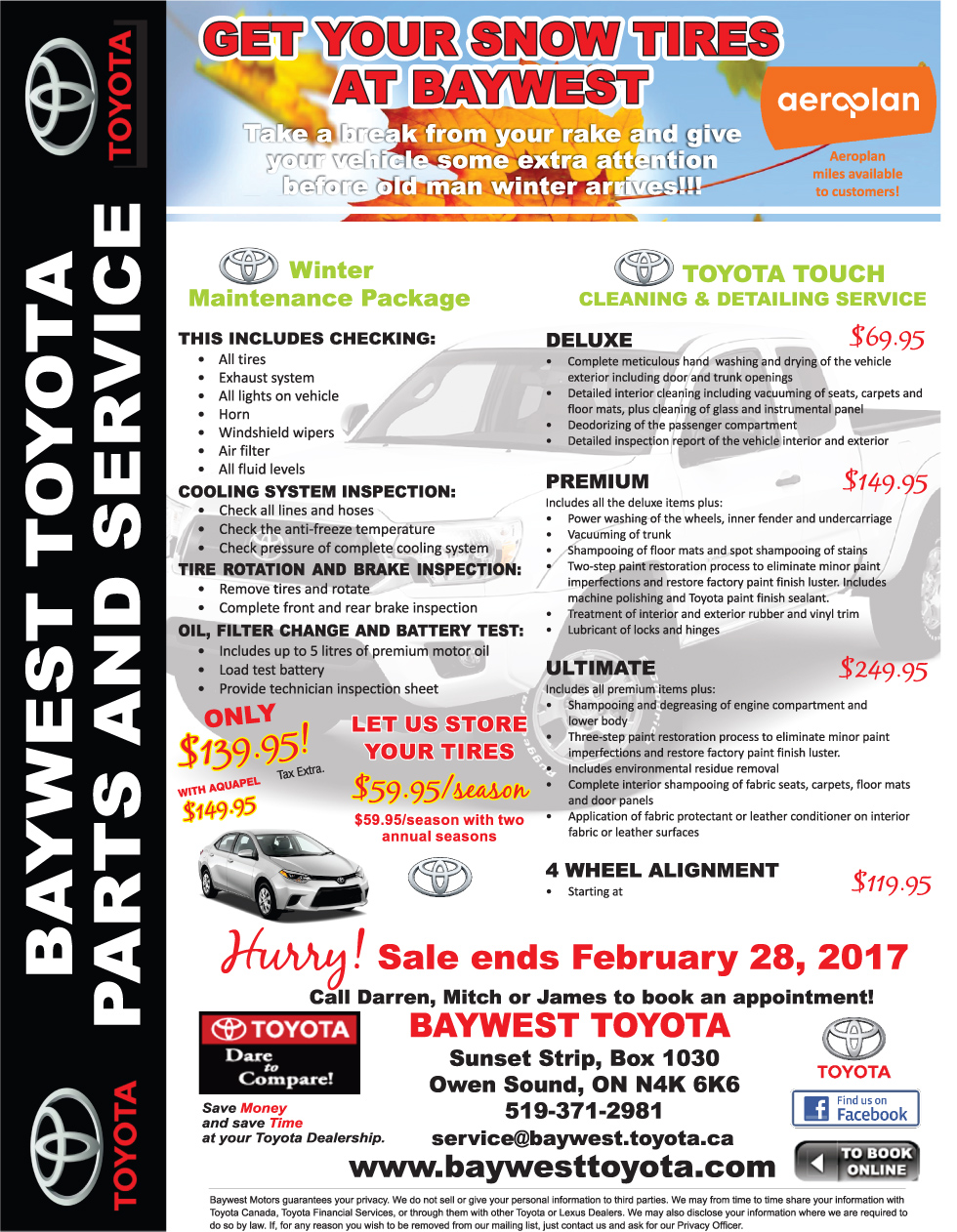 Owen Sound Toyota >> Auto Repair Specials Owen Sound @ Baywest Toyota Owen Sound Toyota >> Auto Repair Specials Owen Sound @ Baywest Toyota